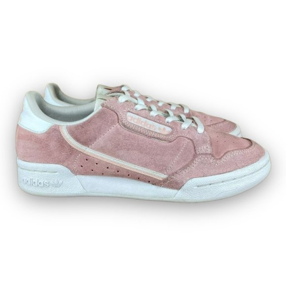 adidas Originals Continental 80 Sneakers EE6423 Suede Pink White Youth 4 Women 5 - Picture 1 of 9